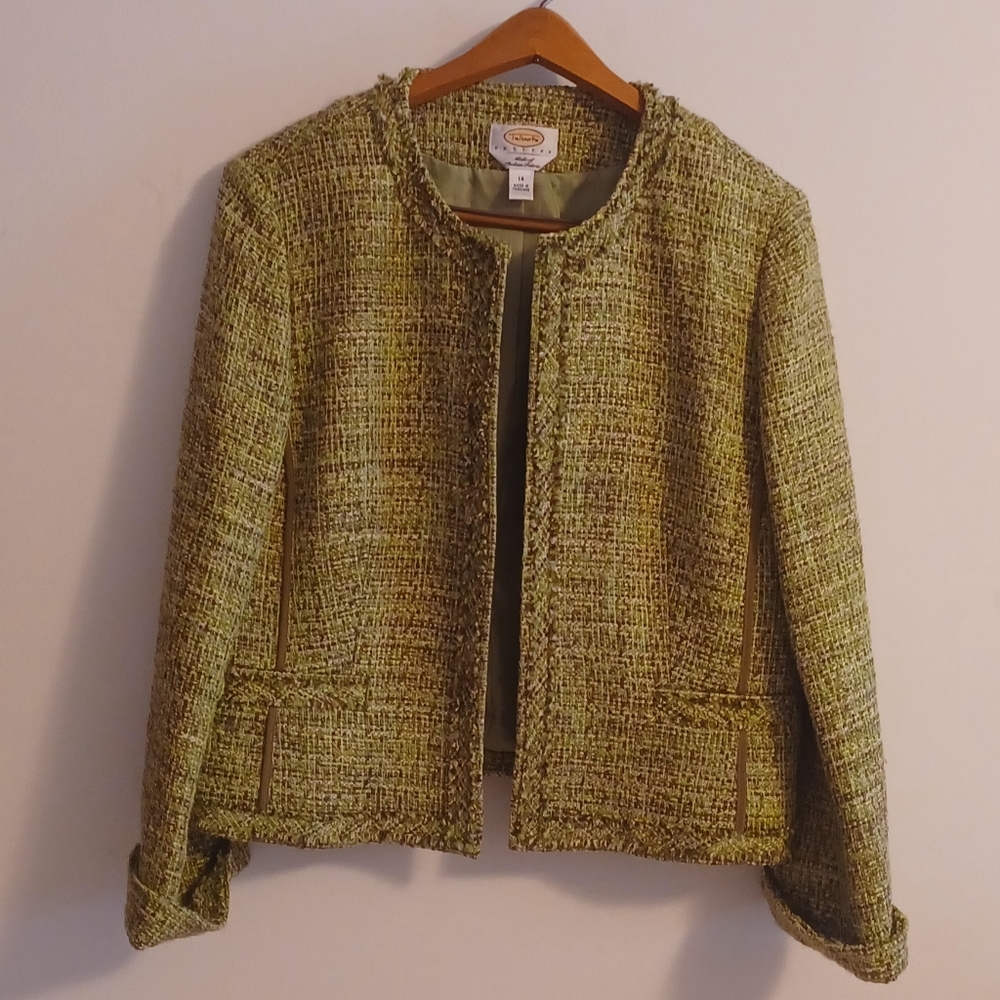 Talbots green blazer size 14 petite